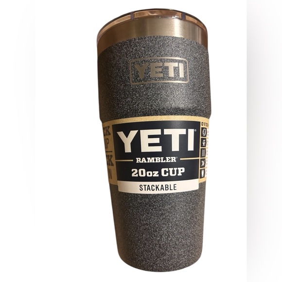 NWT Genuine YETI Rambler 20 oz Stackable Cup Stone Texture Shimmer Black Stone - Picture 1 of 4